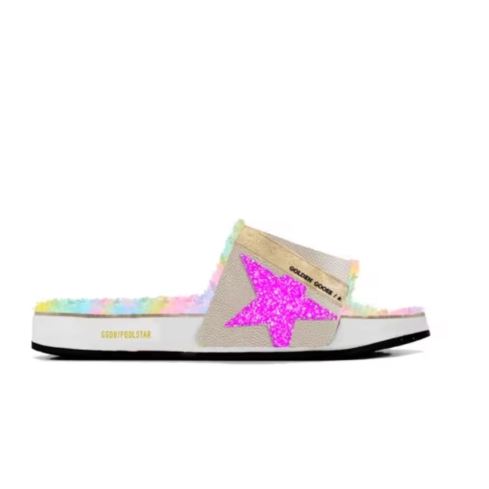 Golden Goose Poolstar hammered leather upper glitter star size 38